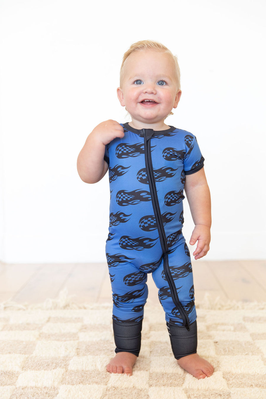 CHECKERED FLAMES | ZIPPER ONE PIECE