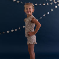 TAN STARS | RUFFLE SHORT SET