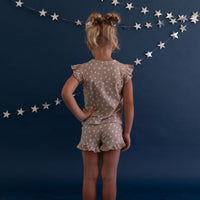TAN STARS | RUFFLE SHORT SET