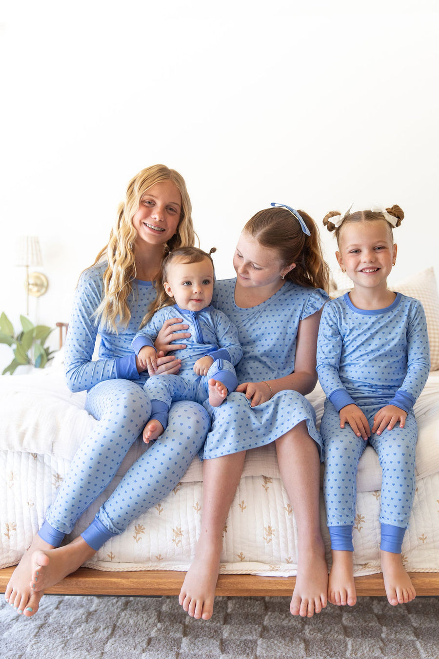 BLUE MINI HEARTS | ZIPPER ONE PIECE