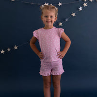 PINK STARS | RUFFLE SHORT SET