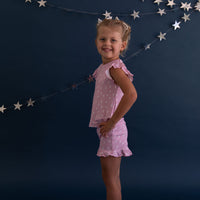 PINK STARS | RUFFLE SHORT SET