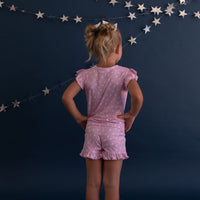 PINK STARS | RUFFLE SHORT SET