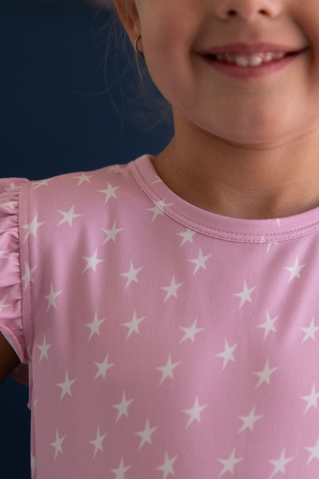PINK STARS | RUFFLE SHORT SET