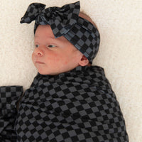 GREY + BLACK MINI CHECKER | SWADDLE