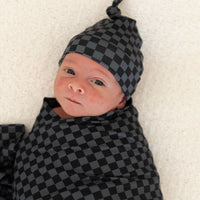 GREY + BLACK MINI CHECKER | BEANIE