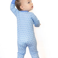 BLUE MINI HEARTS | ZIPPER ONE PIECE