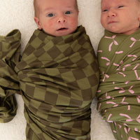 OLIVE CHECKER | SWADDLE