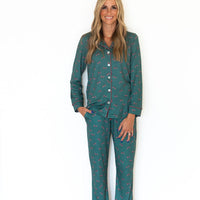 HOLIDAY BOWS | WOMEN'S BUTTON UP LONG SLEEVE SET