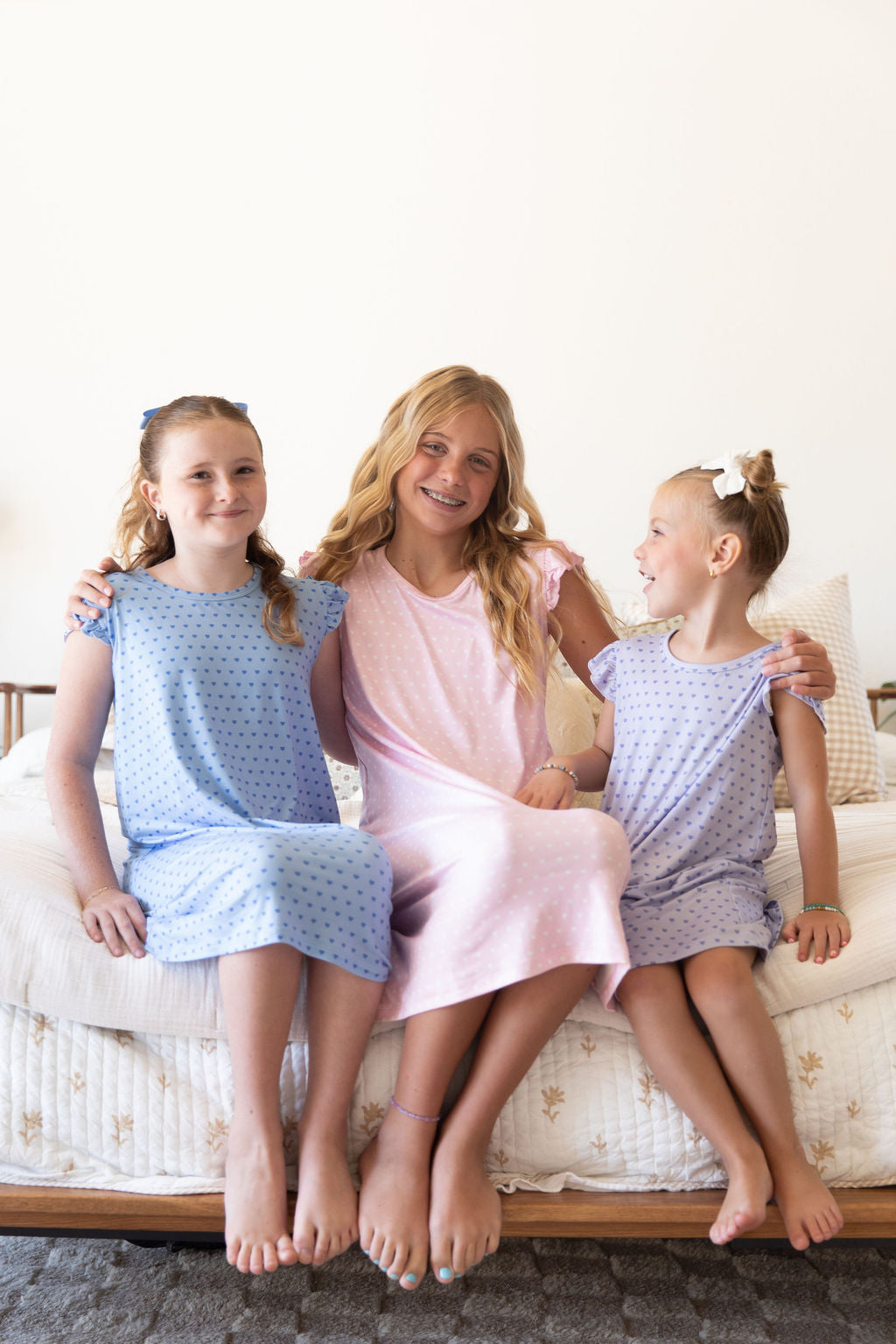 PURPLE MINI HEARTS | RUFFLE SLEEVE DRESS