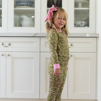 OLIVE + PINK BOWS | LONG SLEEVE
