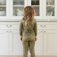 OLIVE + PINK BOWS | LONG SLEEVE