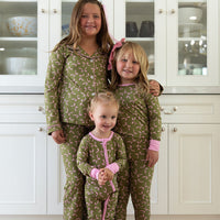 OLIVE + PINK BOWS | LONG SLEEVE