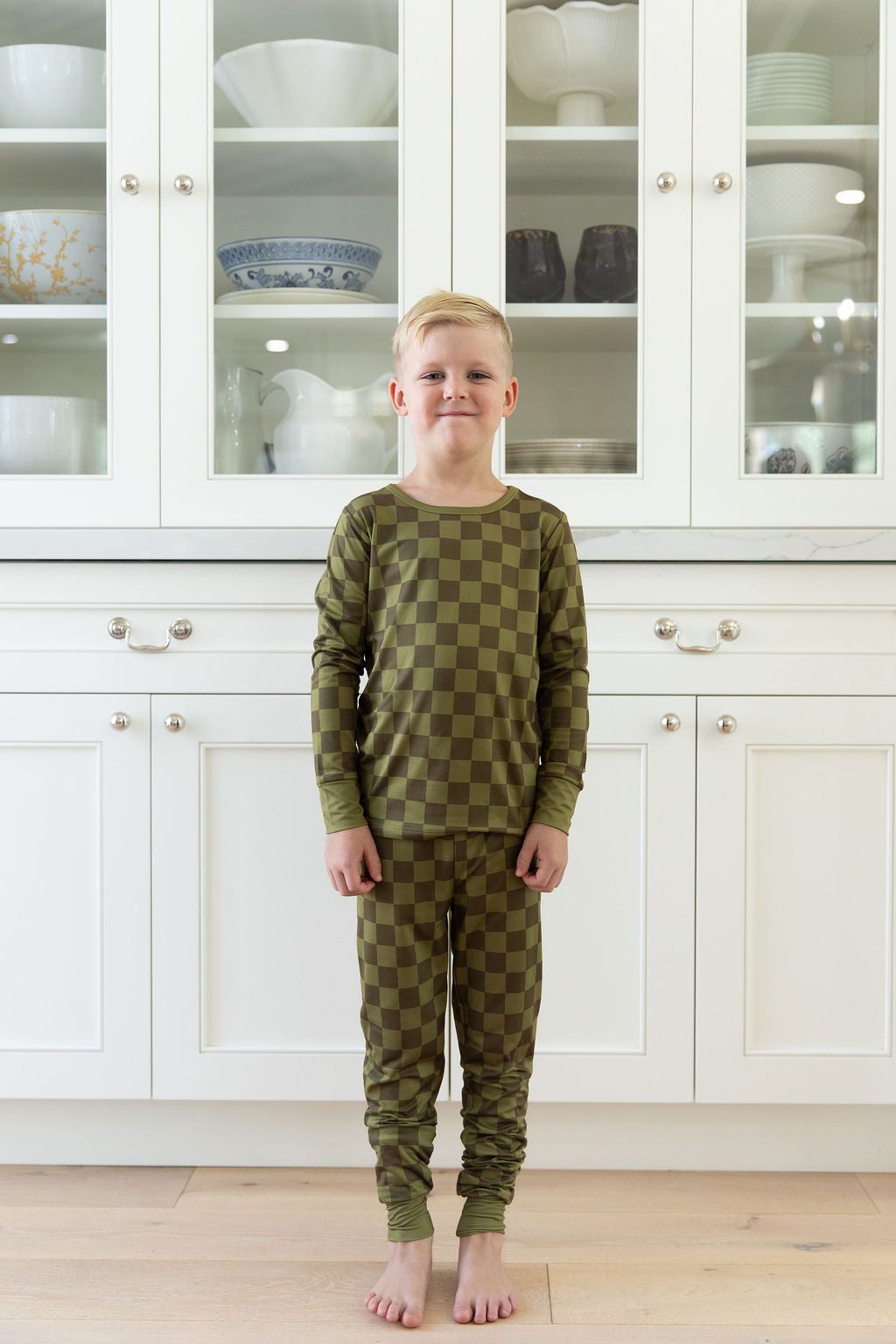 OLIVE CHECKER | LONG SLEEVE