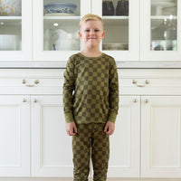 OLIVE CHECKER | LONG SLEEVE