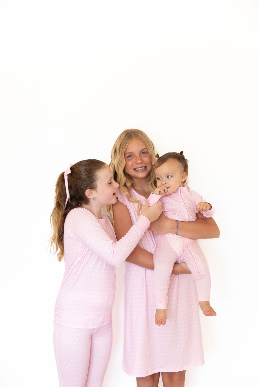 PINK + WHITE MINI HEARTS | ZIPPER ONE PIECE