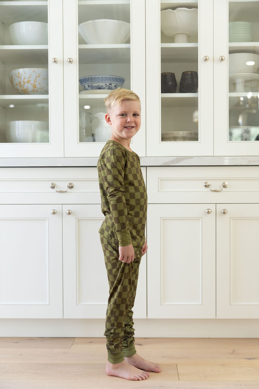 OLIVE CHECKER | LONG SLEEVE