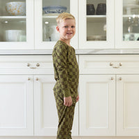 OLIVE CHECKER | LONG SLEEVE