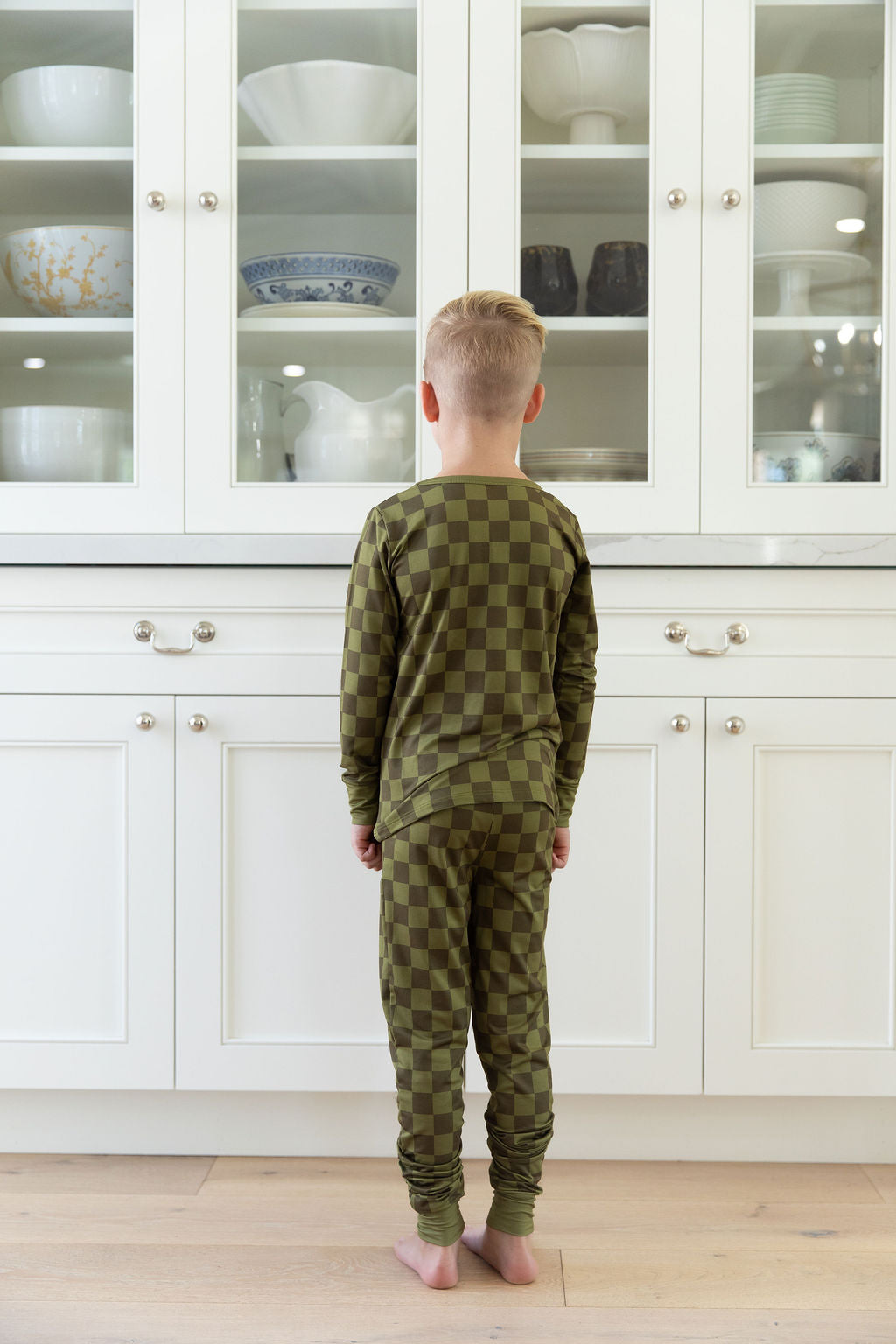 OLIVE CHECKER | LONG SLEEVE