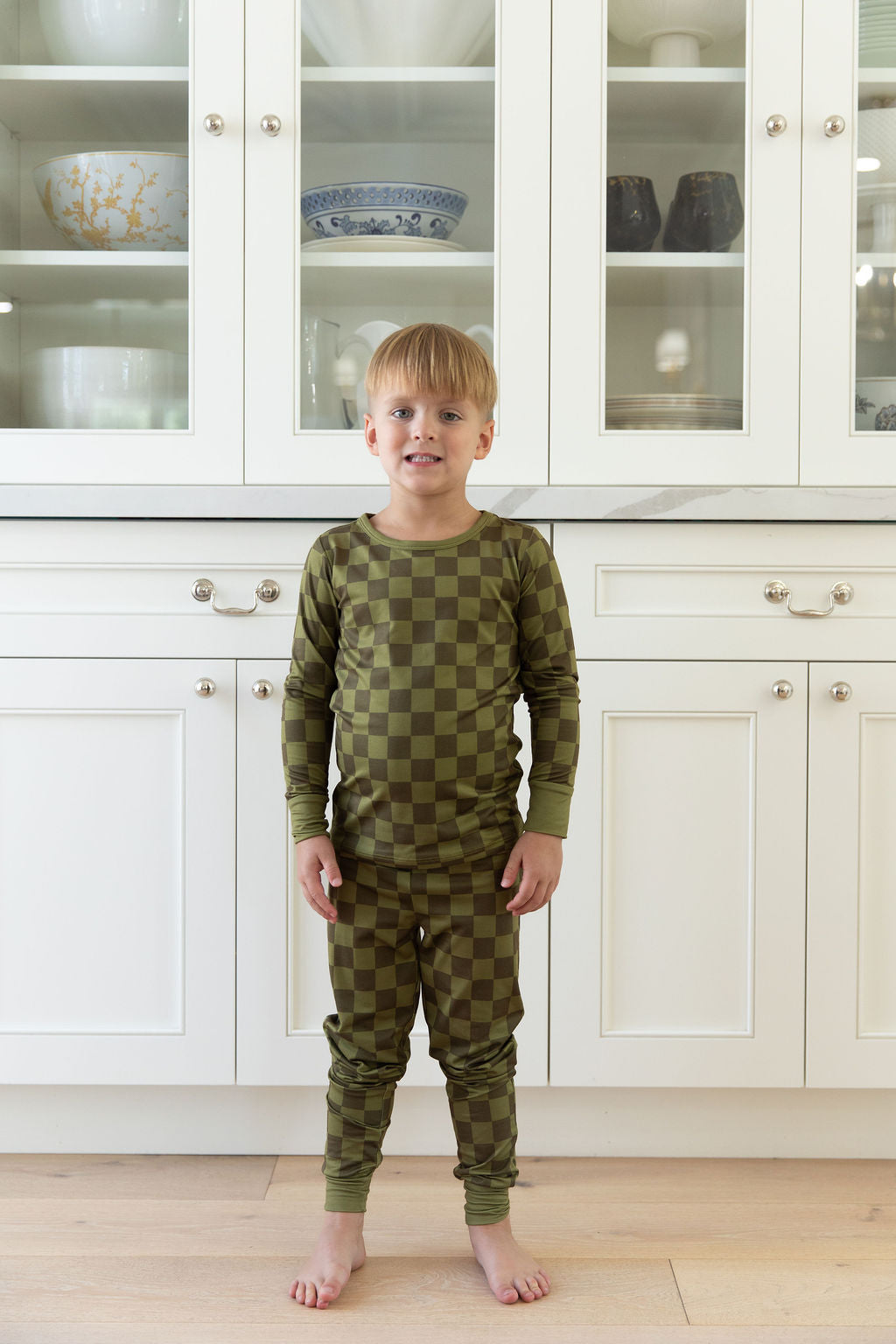 OLIVE CHECKER | LONG SLEEVE