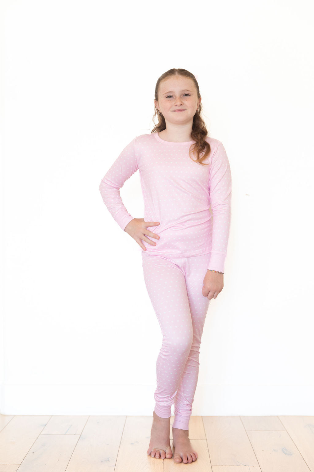 PINK + WHITE MINI HEARTS | LONG SLEEVE