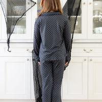 GREY + BLACK MINI CHECKER | GIRLS' BUTTON UP LONG SLEEVE SET