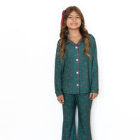 HOLIDAY BOWS | GIRLS' BUTTON UP LONG SLEEVE SET