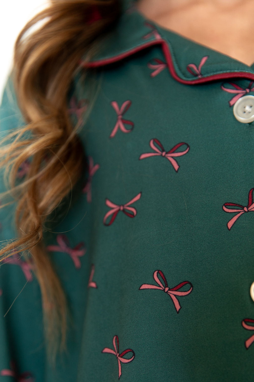 HOLIDAY BOWS | GIRLS' BUTTON UP LONG SLEEVE SET