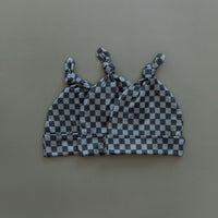 GREY + BLACK MINI CHECKER | BEANIE