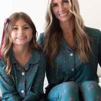 HOLIDAY BOWS | GIRLS' BUTTON UP LONG SLEEVE SET