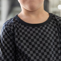 GREY + BLACK MINI CHECKER | LONG SLEEVE