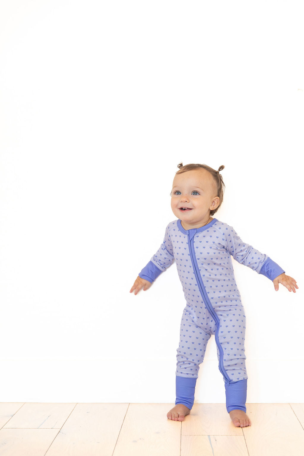 PURPLE MINI HEARTS | ZIPPER ONE PIECE