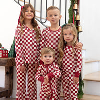 CRANBERRY CHECKER | GIRLS' BUTTON UP LONG SLEEVE SET