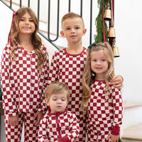 CRANBERRY CHECKER | GIRLS' BUTTON UP LONG SLEEVE SET