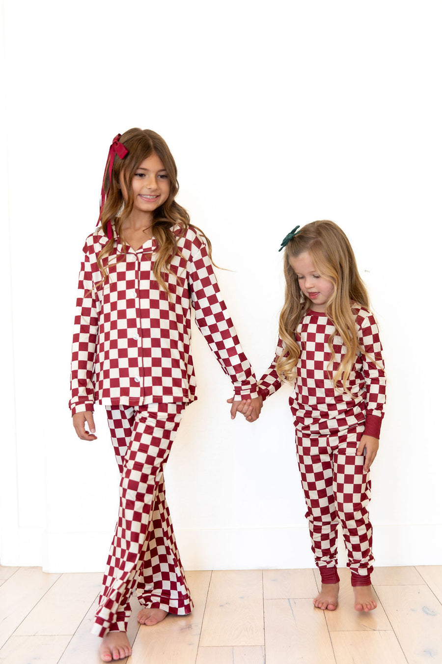 CRANBERRY CHECKER | GIRLS' BUTTON UP LONG SLEEVE SET