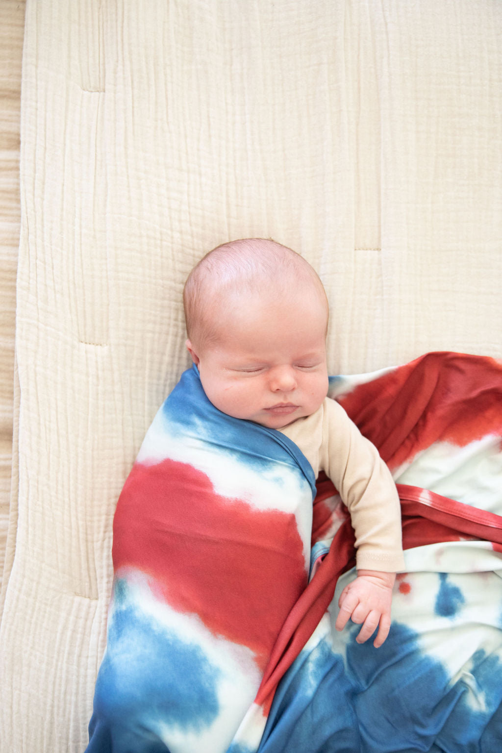 RED + WHITE + BLUE TIE DYE | SWADDLE