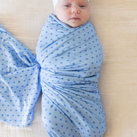 BLUE MINI HEARTS | SWADDLE