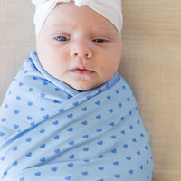 BLUE MINI HEARTS | SWADDLE