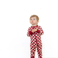 CRANBERRY CHECKER | ZIPPER ONE PIECE