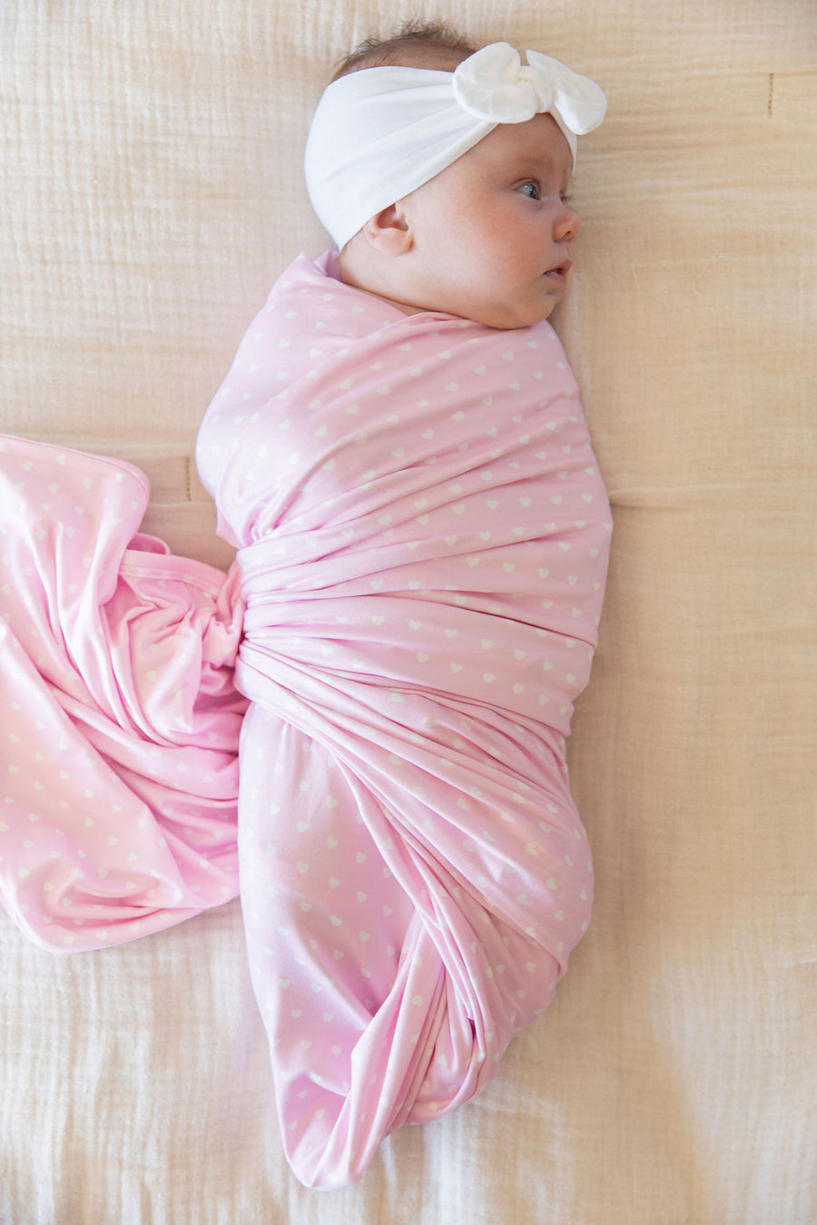 PINK + WHITE MINI HEARTS | SWADDLE