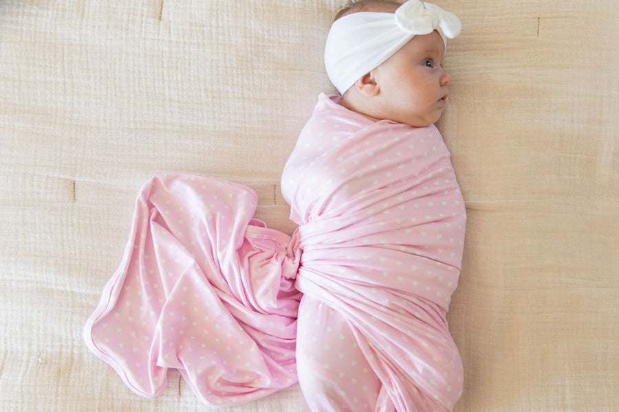 PINK + WHITE MINI HEARTS | SWADDLE