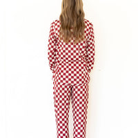CRANBERRY CHECKER | WOMEN'S BUTTON UP LONG SLEEVE SET