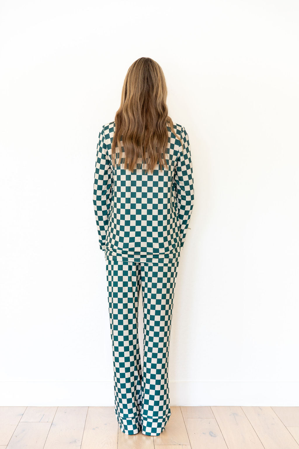 FOREST GREEN CHECKER | WOMEN'S BUTTON UP LONG SLEEVE SET – COZYS