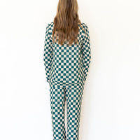 FOREST GREEN CHECKER | WOMEN'S BUTTON UP LONG SLEEVE SET