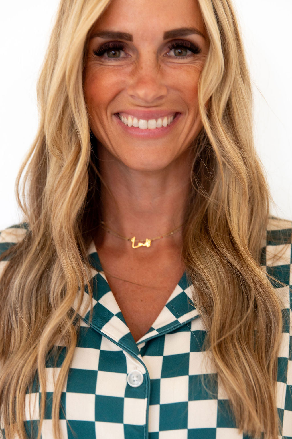 FOREST GREEN CHECKER | WOMEN'S BUTTON UP LONG SLEEVE SET – COZYS