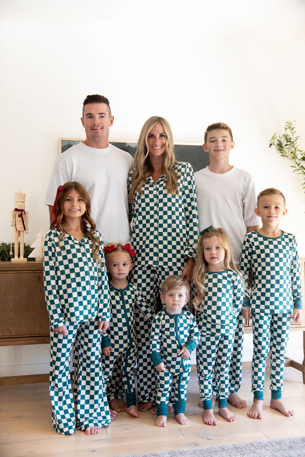 FOREST GREEN CHECKER | WOMEN'S BUTTON UP LONG SLEEVE SET