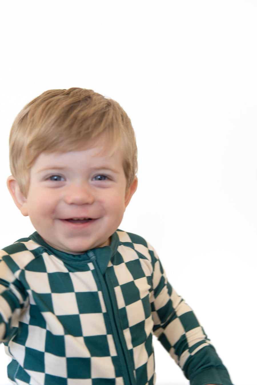 FOREST GREEN CHECKER | ZIPPER ONE PIECE