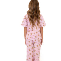 PINK FOOTBALL | GIRLS' BUTTON UP SHORT SLEEVE SET