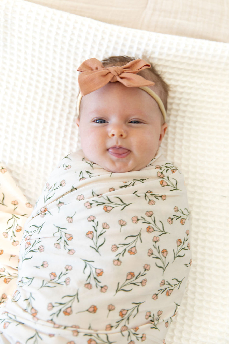 CORAL + CREAM FLORAL | SWADDLE
