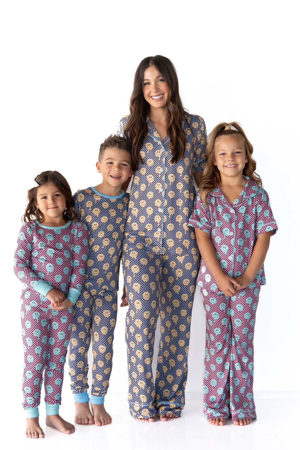 TEAL TRIPPY CHECKER | GIRLS' BUTTON UP SHORT SLEEVE SET